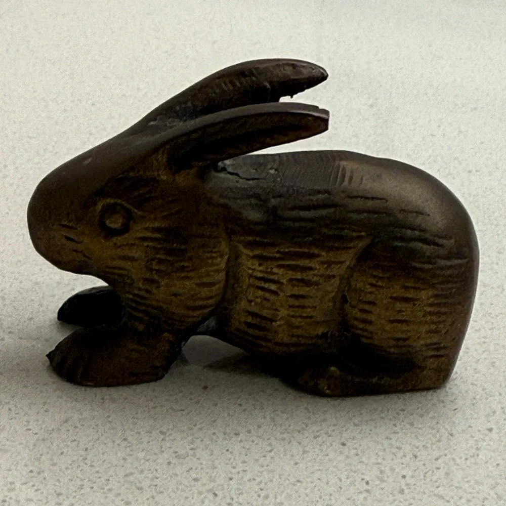 Vintage Small Brass Bunny Rabbit Figurine Paper Weight